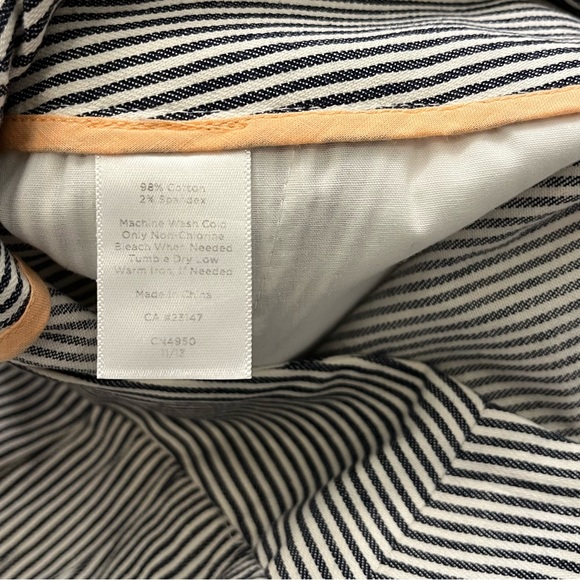 Talbots Skirt Womens 4 Blue White Stripes Cotton Blend Stretch Pockets A-Line - Picture 4 of 8